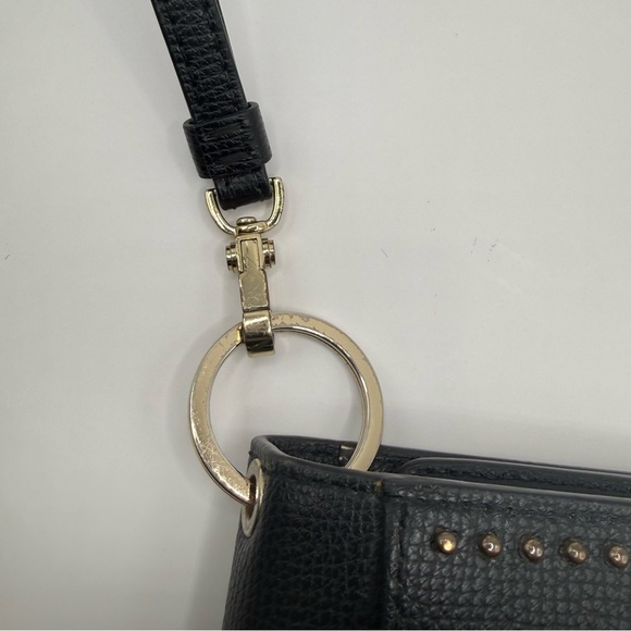 Henri Bendel Black Clutch Wristlet with Beaded Floral Accents Rare - Picture 9 of 9